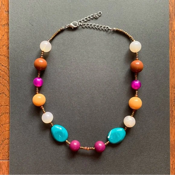 Colorful Glass & Acrylic Bead Necklace - Picture 6 of 6